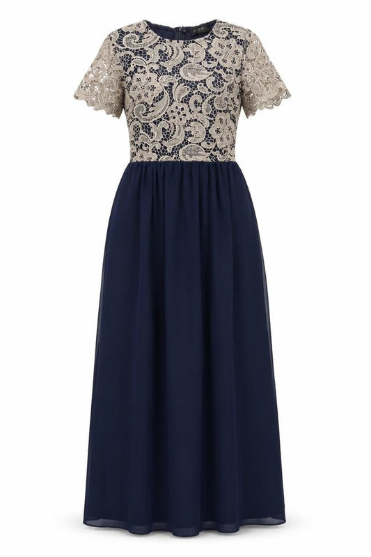 Front view of Club L women’s blue fit & flare, size UK 6