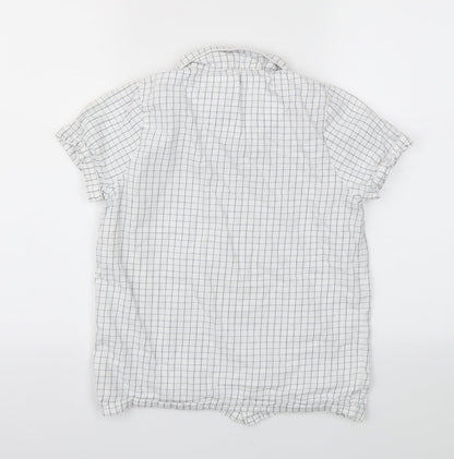 Marks & Spencer Girls White Check  Basic T-Shirt Size 11-12 Years