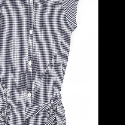 George Girls Blue Check  Jumpsuit One-Piece Size 11-12 Years