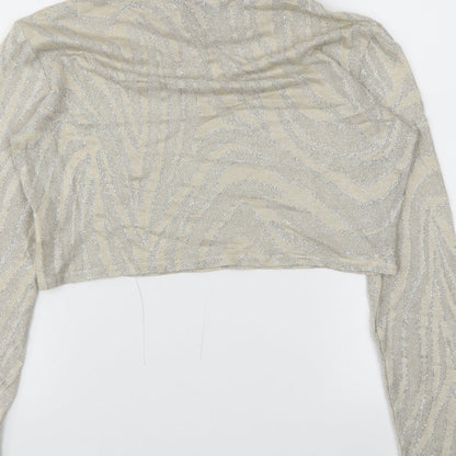 Womens UK Size 10 Evita Gold Basic T-Shirt