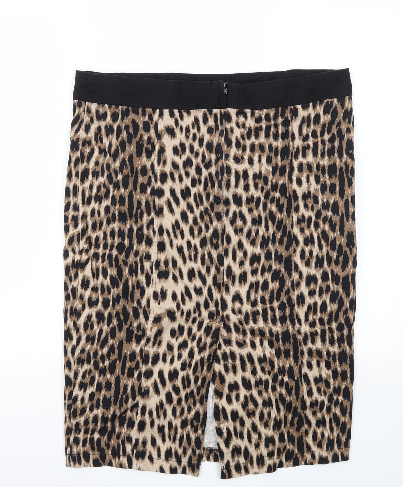 Dorothy Perkins Womens Brown Animal Print  A-Line Skirt Size 14