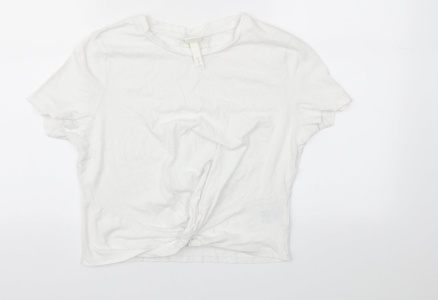 Womens UK Size M H&M White Basic T-Shirt