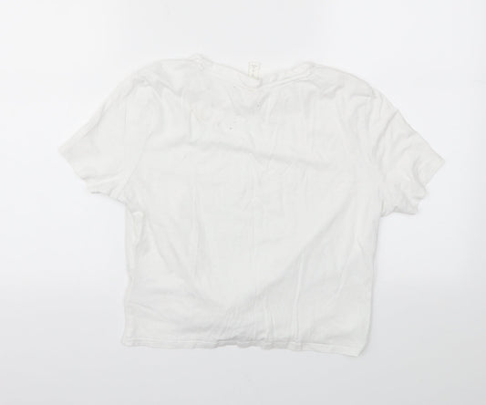 Womens UK Size M H&M White Basic T-Shirt