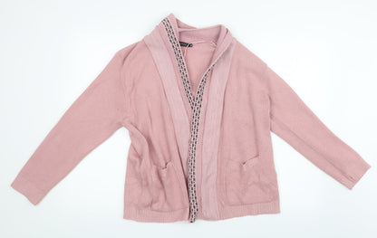 Just Elegance Womens Pink  Knit Cardigan Jumper Size M