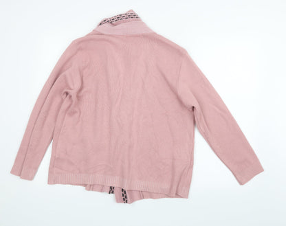 Just Elegance Womens Pink  Knit Cardigan Jumper Size M