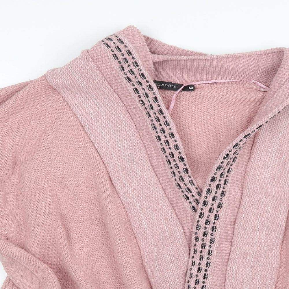 Just Elegance Womens Pink  Knit Cardigan Jumper Size M