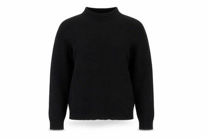 Pieces Womens Black  Knit Pullover Jumper Size L