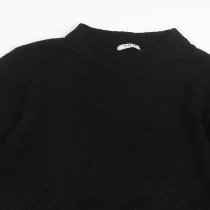 Pieces Womens Black  Knit Pullover Jumper Size L