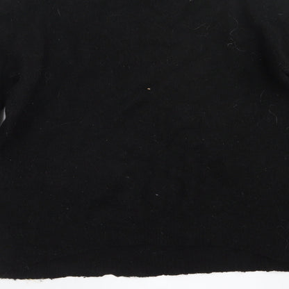 Pieces Womens Black  Knit Pullover Jumper Size L