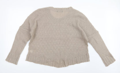 Miso Womens Beige  Knit Pullover Jumper Size 14