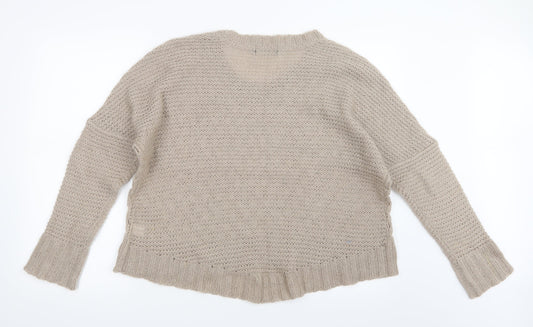 Miso Womens Beige  Knit Pullover Jumper Size 14