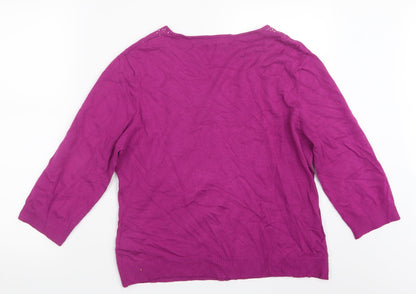 Signature Experience Womens Pink  Knit Cardigan Jumper Size L