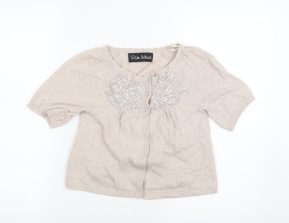 Ruler Island Womens Beige  Knit Cardigan Jumper Size 10