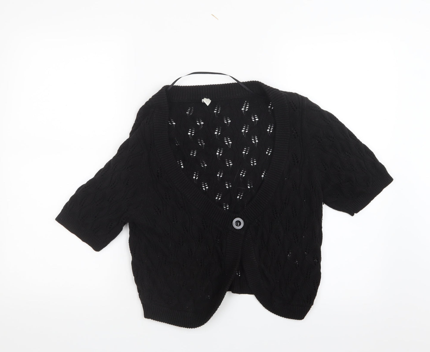 Estelle Womens Black  Knit Cardigan Jumper Size L