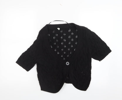 Estelle Womens Black  Knit Cardigan Jumper Size L