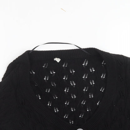 Estelle Womens Black  Knit Cardigan Jumper Size L