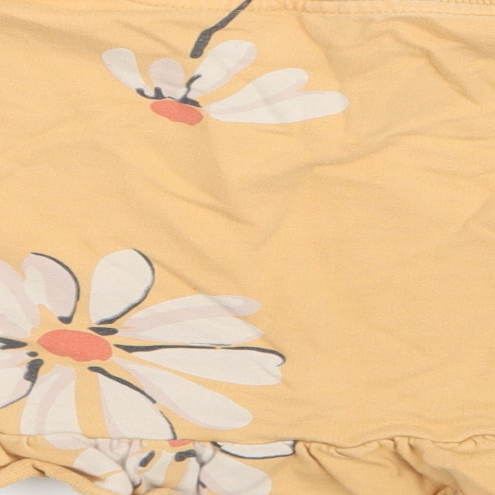 NEXT Girls Yellow Floral  Pullover Jumper Size 6 Years  - Cropped