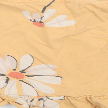 NEXT Girls Yellow Floral  Pullover Jumper Size 6 Years  - Cropped