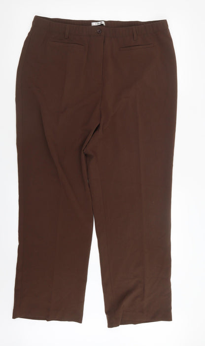 Womens UK Size 20 Damart Regular Fit  Brown Trousers