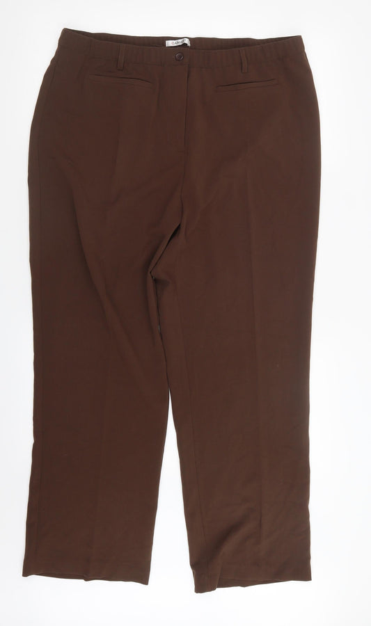 Womens UK Size 20 Damart Regular Fit  Brown Trousers