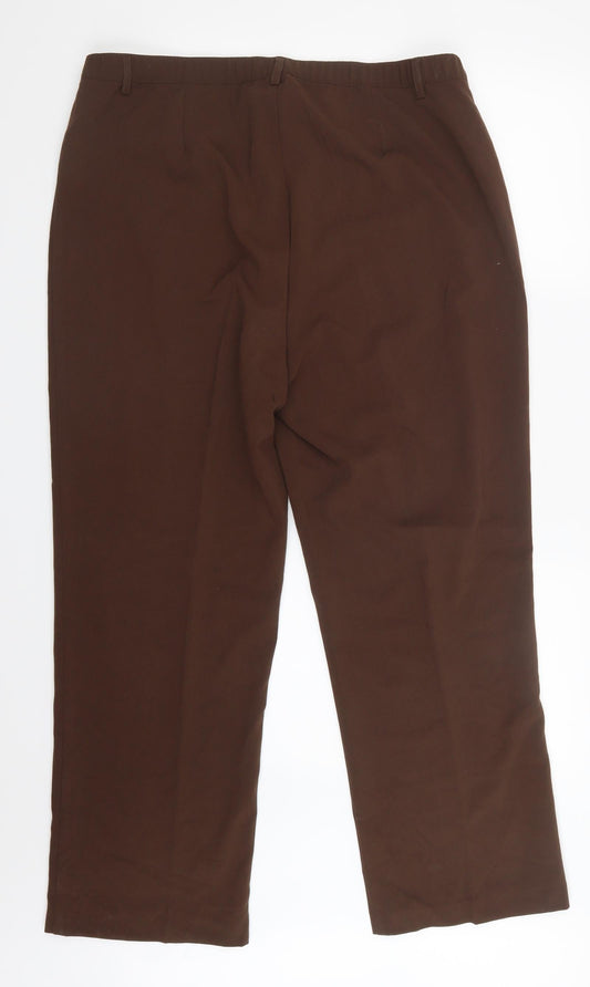 Womens UK Size 20 Damart Regular Fit  Brown Trousers