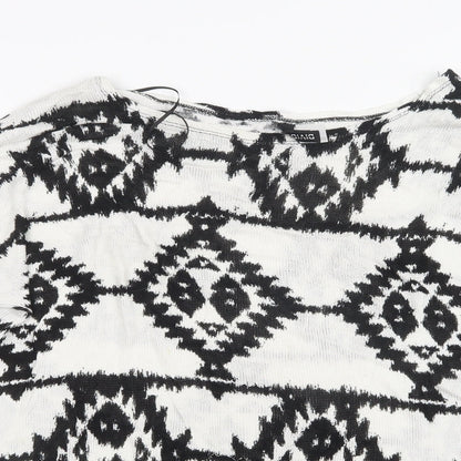 Divided by H&M Womens Black Geometric Knit Pullover Jumper Size S