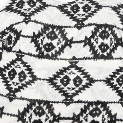 Divided by H&M Womens Black Geometric Knit Pullover Jumper Size S