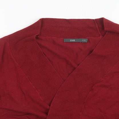ZNK Womens Red  Knit Cardigan Jumper Size 2XL