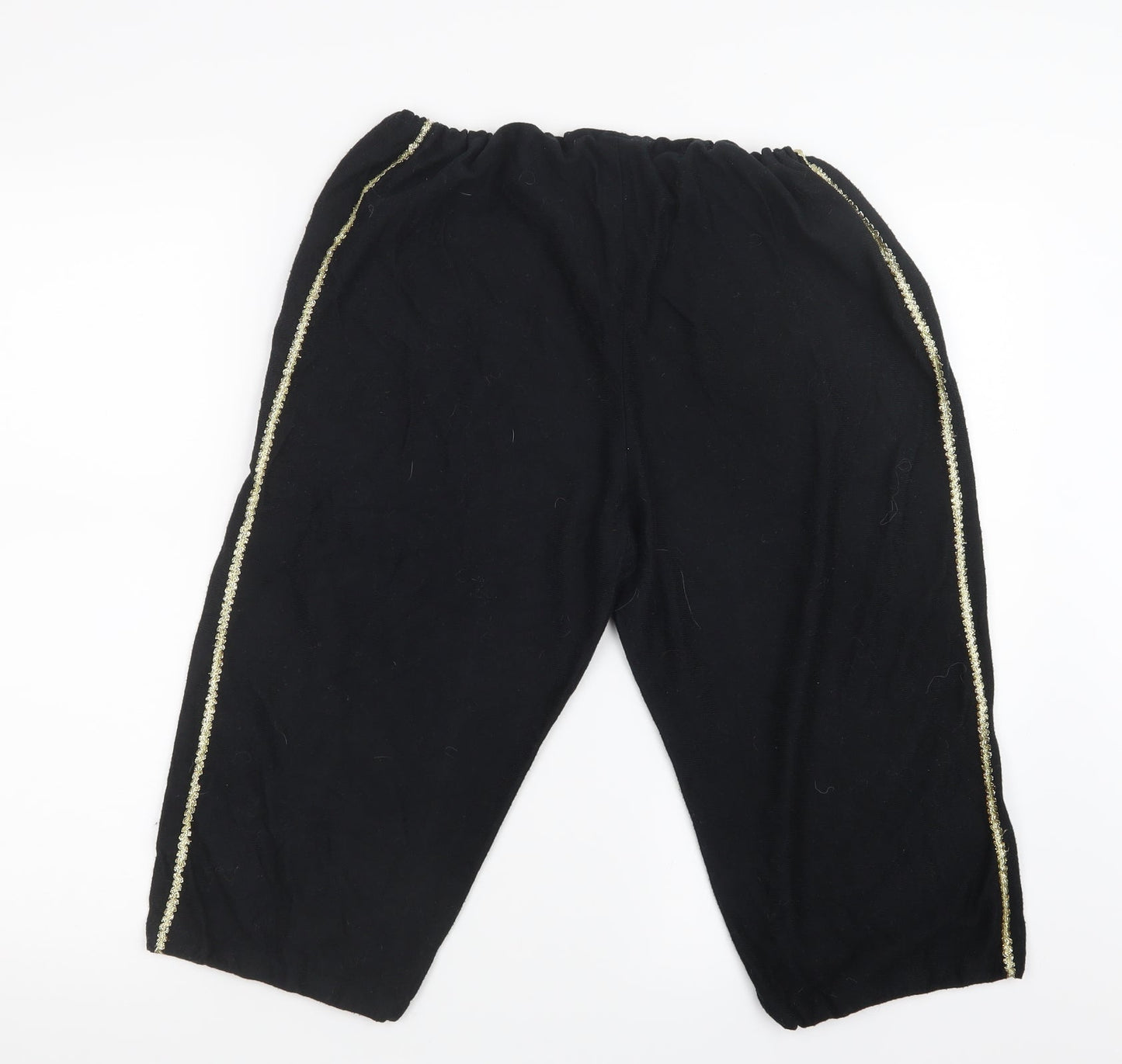 FUNNY FASHION Womens Black   Cropped Trousers Size 14