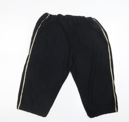 FUNNY FASHION Womens Black   Cropped Trousers Size 14