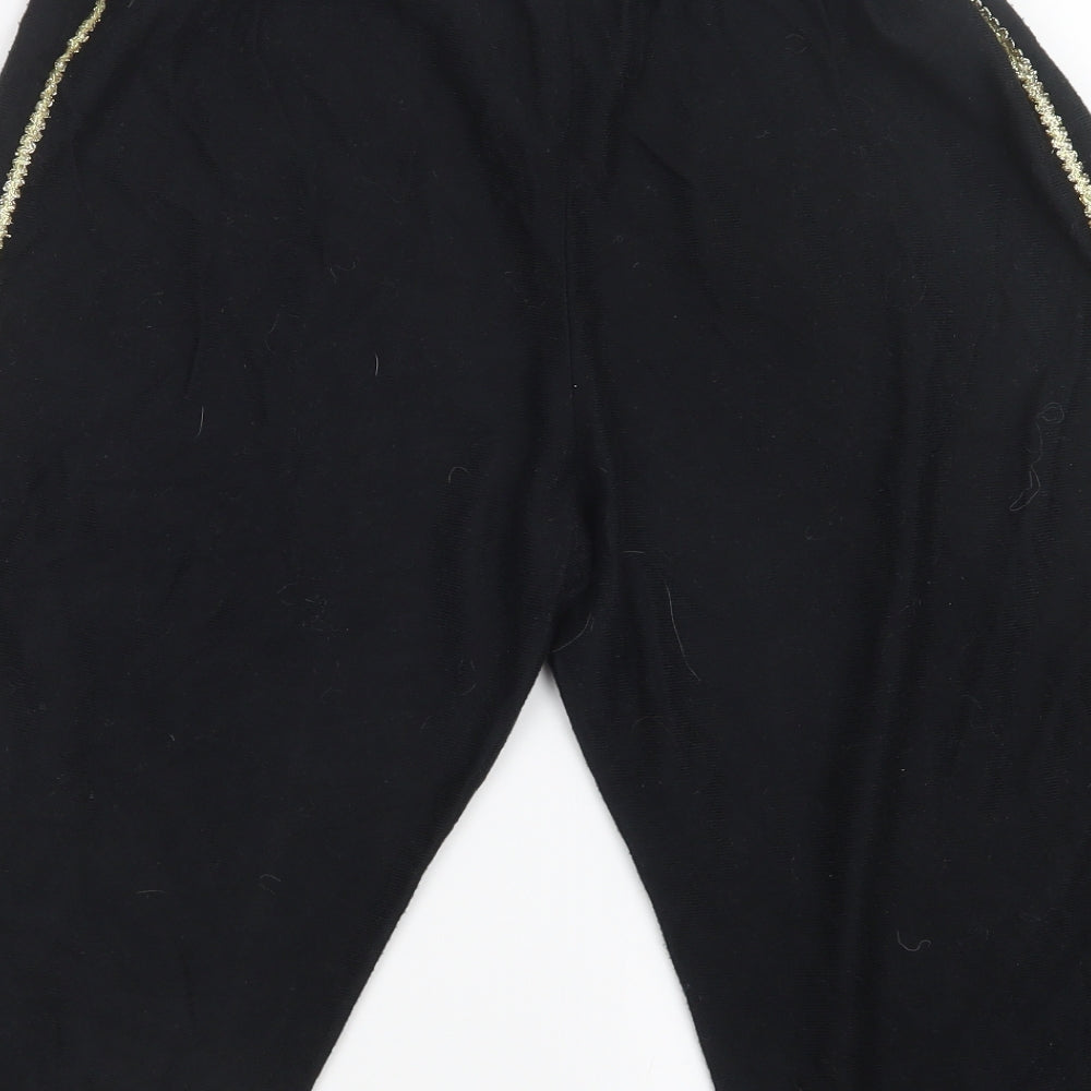 FUNNY FASHION Womens Black   Cropped Trousers Size 14