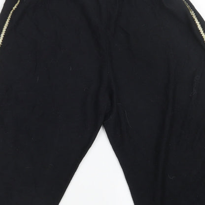 FUNNY FASHION Womens Black   Cropped Trousers Size 14