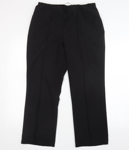 Womens UK Size 12 Preworn Regular Fit  Black Trousers