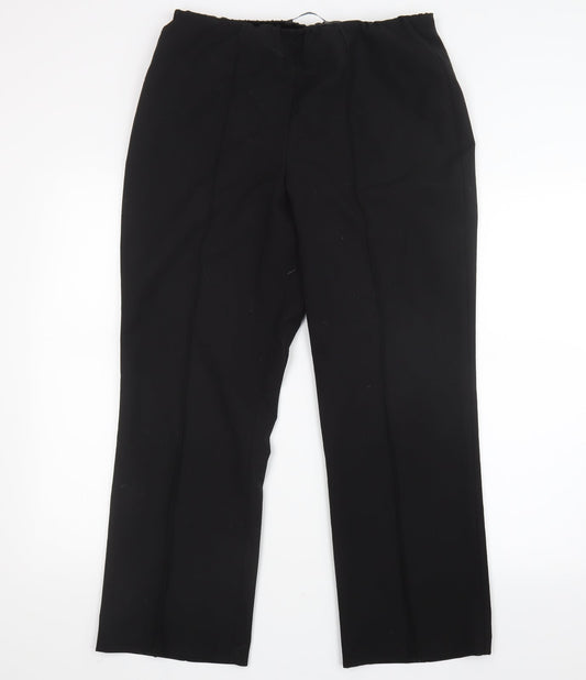 Womens UK Size 12 Preworn Regular Fit  Black Trousers