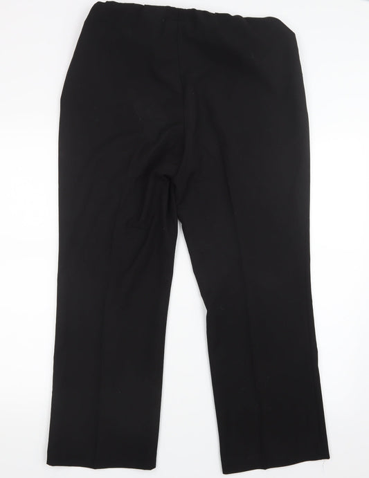 Womens UK Size 12 Preworn Regular Fit  Black Trousers