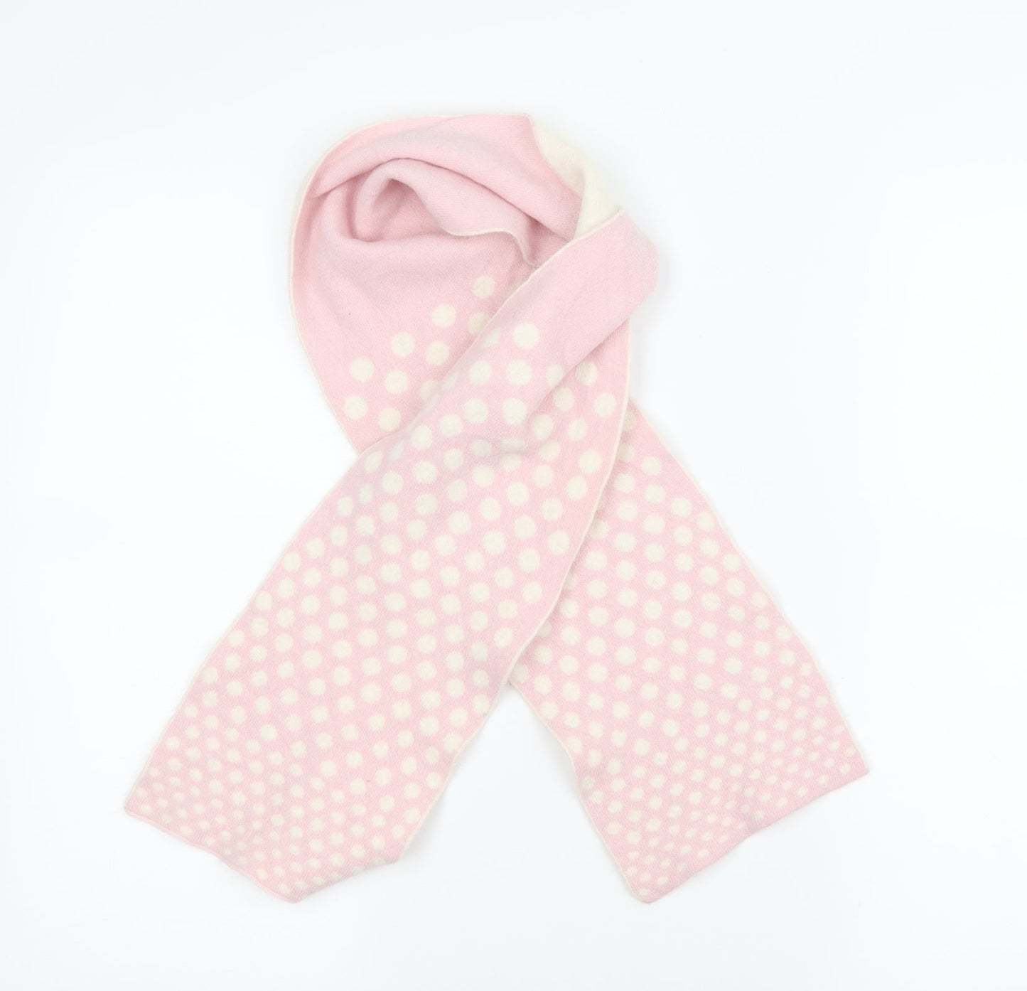 Preworn Womens Pink Polka Dot Knit  Scarf