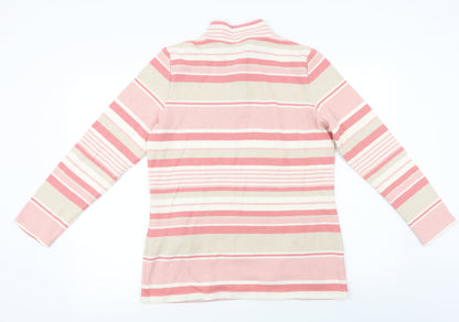Damart  Womens Beige Striped  Henley Jumper Size 14