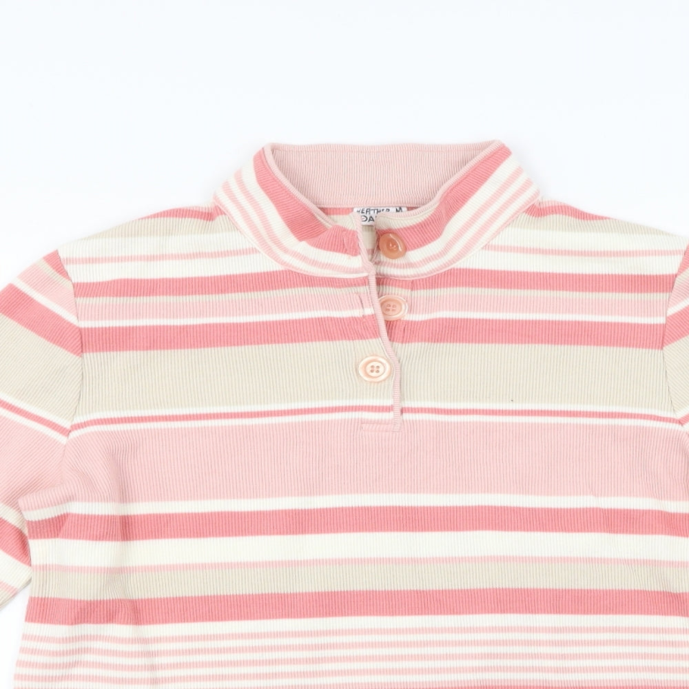 Damart  Womens Beige Striped  Henley Jumper Size 14