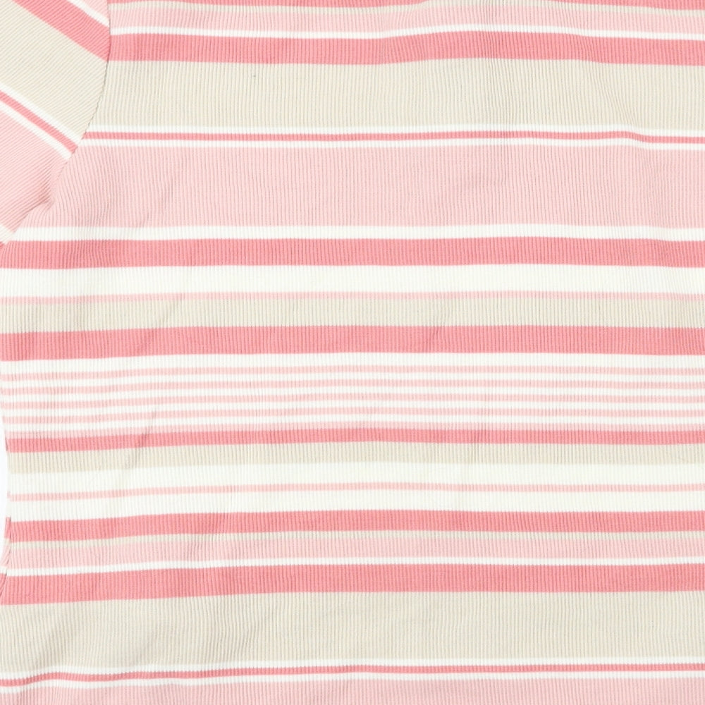 Damart  Womens Beige Striped  Henley Jumper Size 14