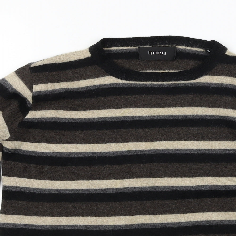 Linea Womens Brown Striped  Pullover Jumper Size 8