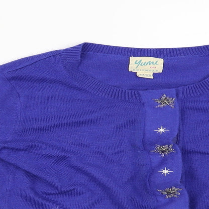Yumi  Girls Blue   Cardigan Jumper Size 9-10 Years