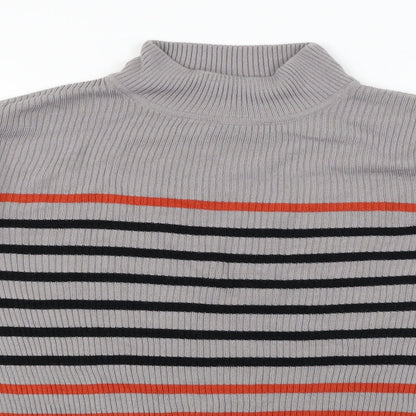 Afibel  Womens Grey Striped  Pullover Jumper Size 10