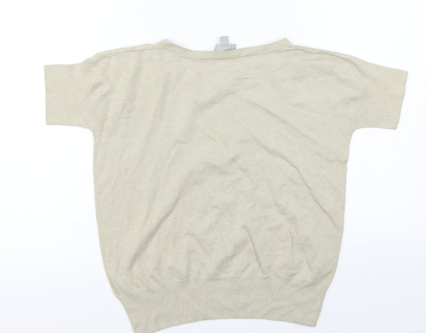 Womens UK Size 8 Pure Beige Basic T-Shirt