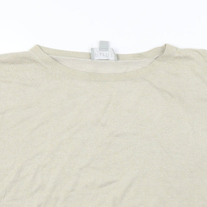 Womens UK Size 8 Pure Beige Basic T-Shirt