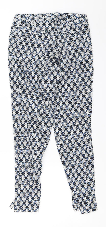 Warehouse Womens Black Geometric  Capri Trousers Size 6 L27 in