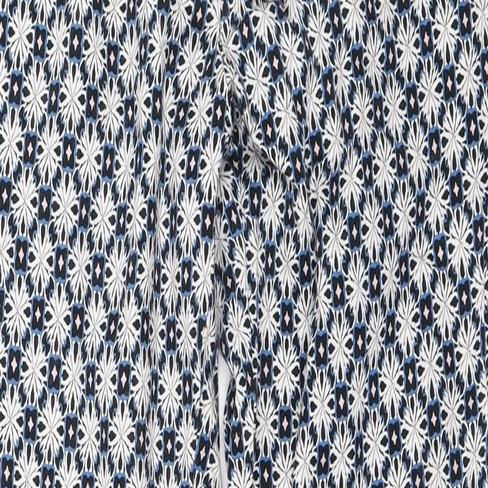 Warehouse Womens Black Geometric  Capri Trousers Size 6 L27 in