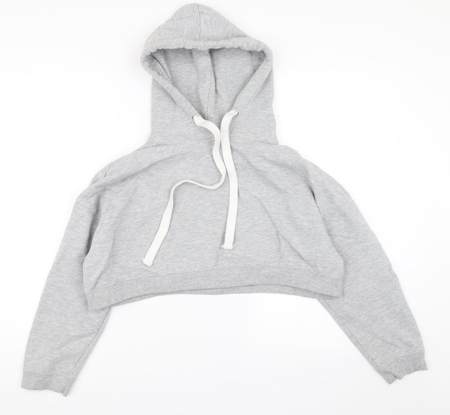 Bikbok Womens Grey   Pullover Hoodie Size M  - cropped hoodie