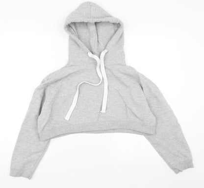 Bikbok Womens Grey   Pullover Hoodie Size M  - cropped hoodie