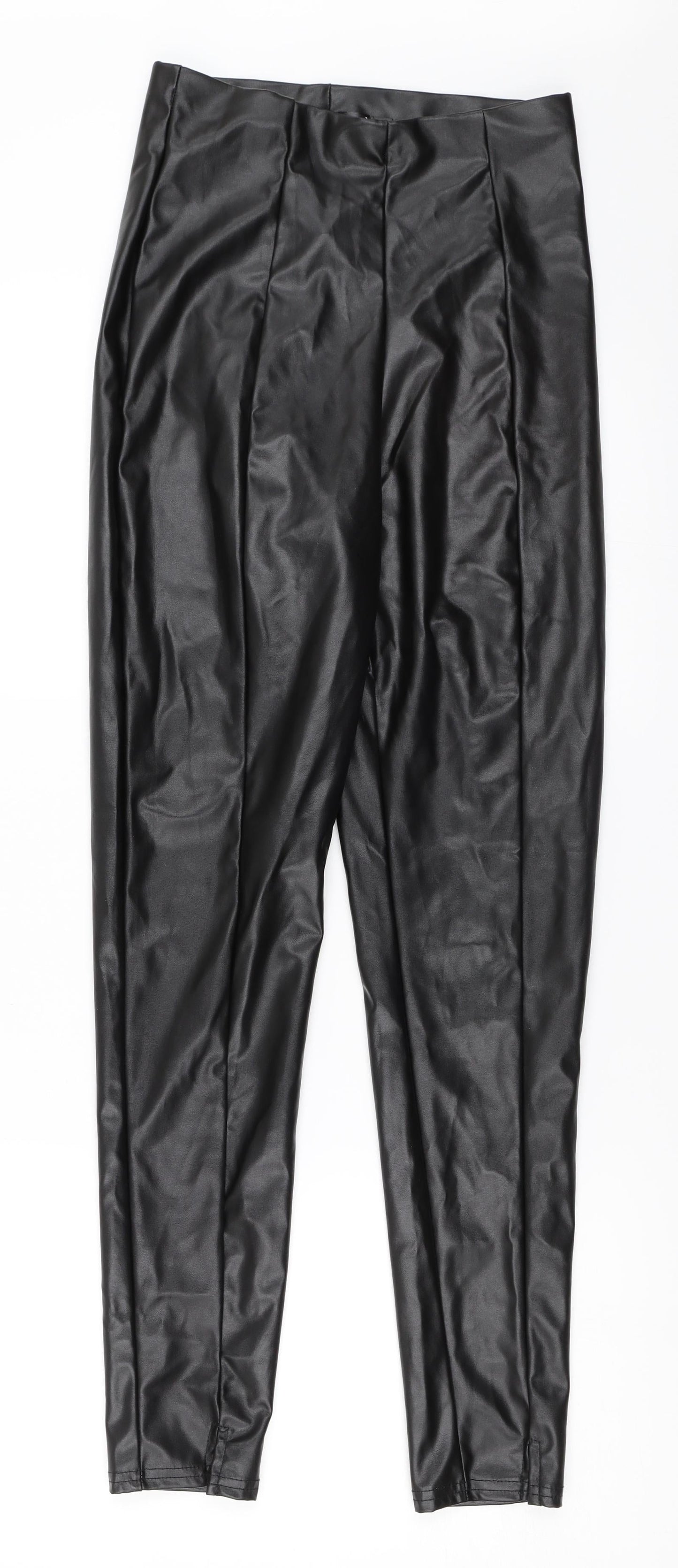 Missguided Womens Black   Trousers  Size 8 L26.5 in - faux leather trousers