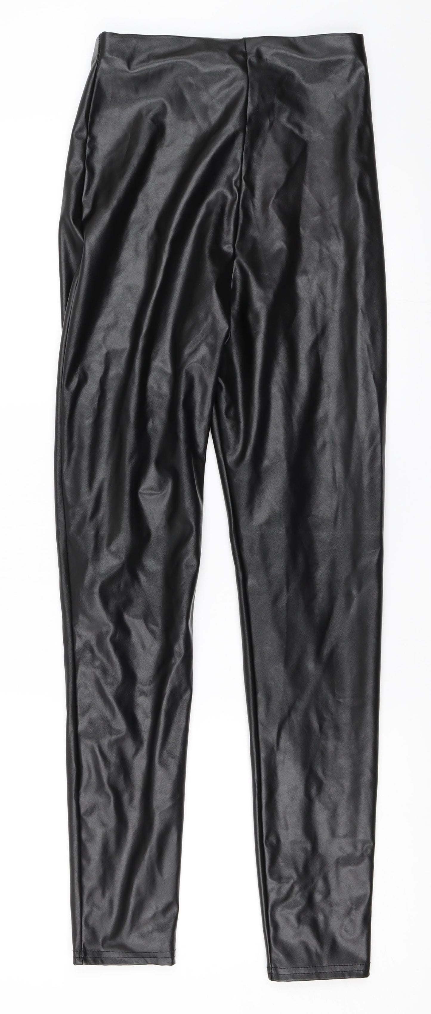 Missguided Womens Black   Trousers  Size 8 L26.5 in - faux leather trousers